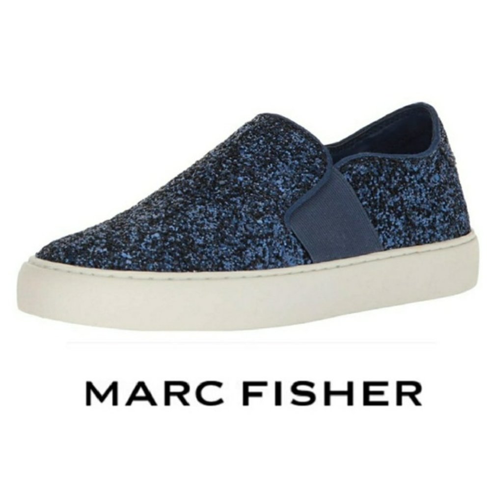 Marc Fisher Blue Glittery Slip-On Sneakers Size 7.5 M